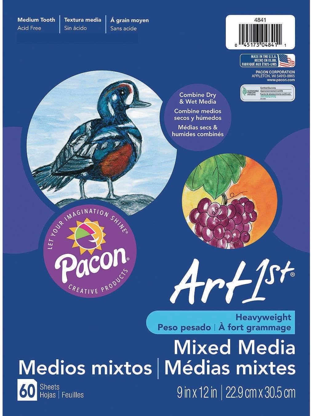 Pacon UCreate Mixed Media Art Paper, Heavyweight 60 Arts