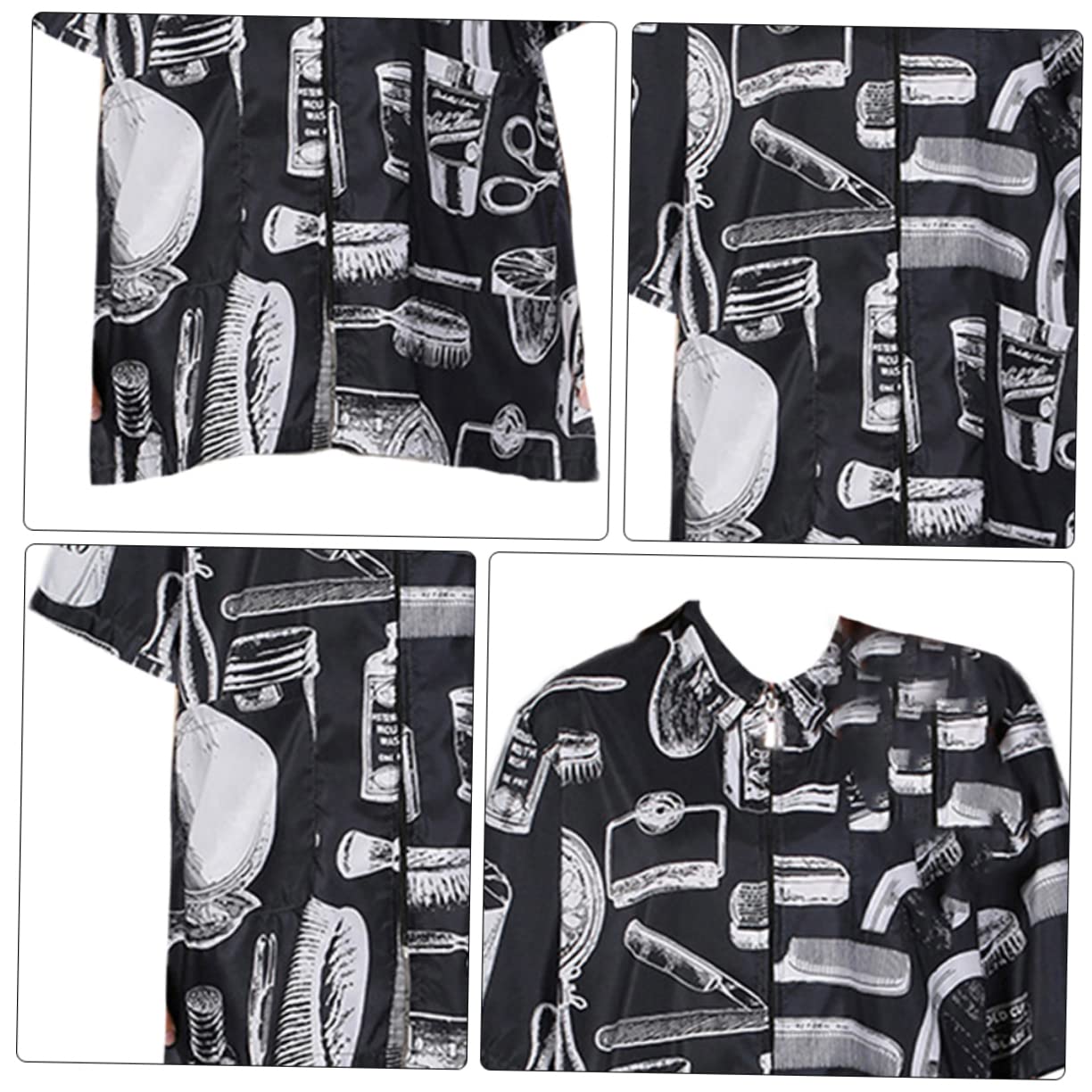 Friseuruniform Arbeitskleidung Kurzarm Friseurkittel Schwarz Xl Professionelle Haarschneidekleidung Für Salon Und Spa