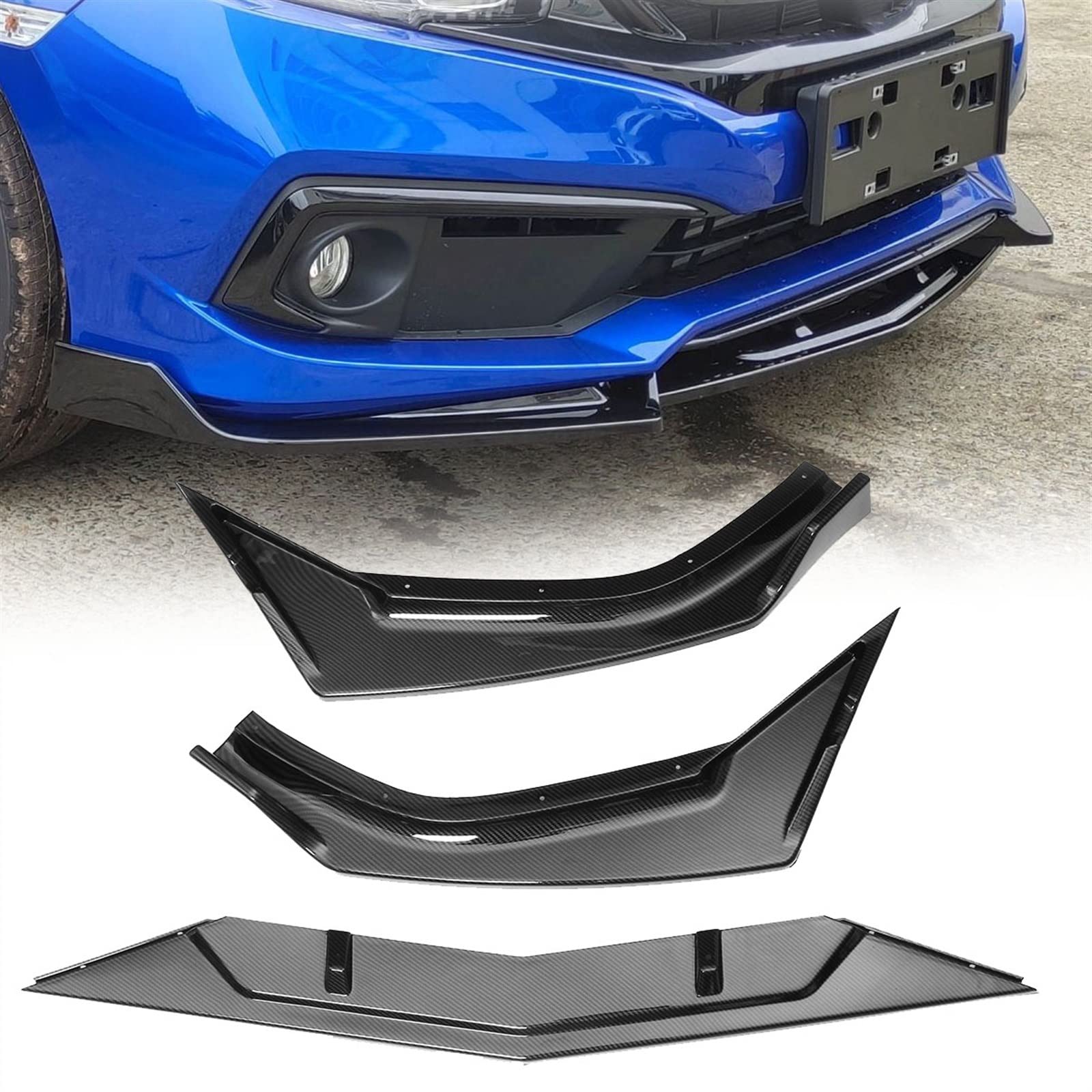 Séparateurs latéraux diffuseur kit gardes protection pour Civic 2018 - 8