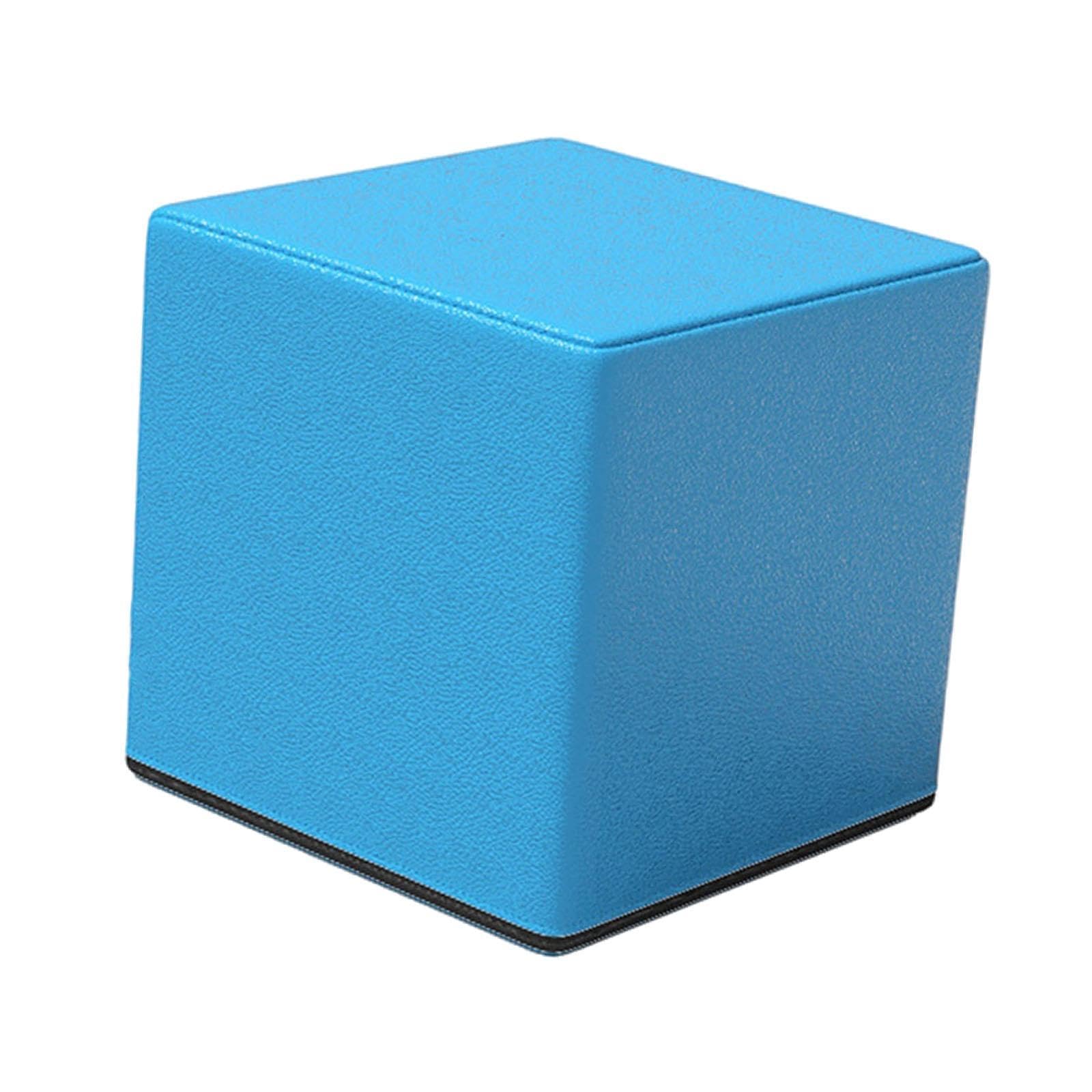Vaveren Yoga Block Yoga Brick Lightweight Multifunctional Non Slip Home Seating Cube Stool for Indoor Sports Fitness Balance Training, Blue