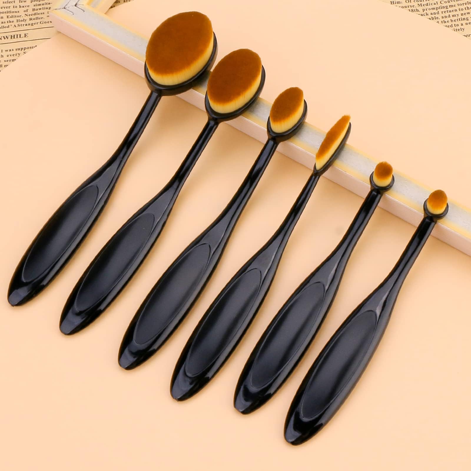 UNIMEIX 6 Pack Blending Brush for Card Making Crafting Ink Blender Brushes Set Tool Crafter Paper Background Brush Drawing (Brown)