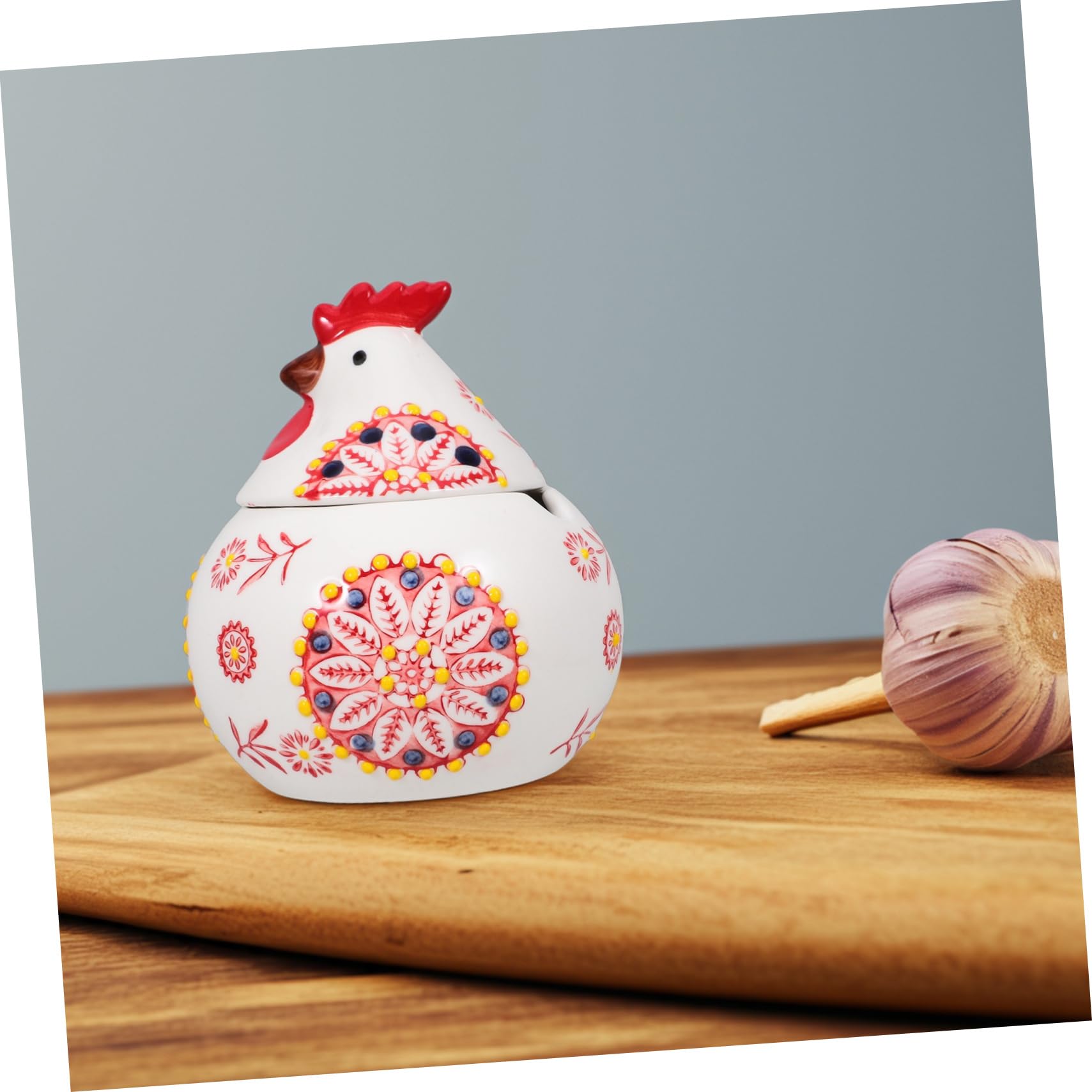 Pot À ÉPices En CéRamique Forme De Poule Avec Couvercle Pour Rangement D'Assaisonnement BoîTe À Biscuits DéCorative Pour Cuisine Snacks Et FêTes De PâQues 5.31X4.33X4.33In