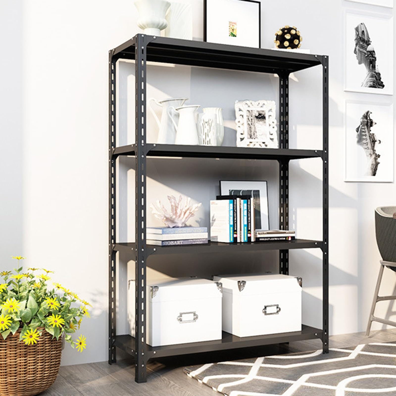Gan Heavy Duty Home Master RackRegulowana półka do przechowywania do garażu pomieszczenia gospodarczego czarna idealna do organizowania narzędzi, sprzętu i artykułów gospodarstwa domowego