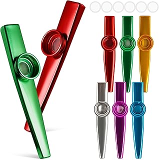 LovesTown Kazoos Musical Instruments,6 PCS Metal Kazoos Flute for Kids Gift Price Party Favor Gift Bag Fillers