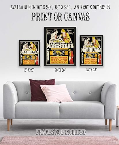 Miniatura 2 de Marihuana - Gran decoración y regalo para los amantes de la marihuana, maleza, maceta, 420 y cannabis por menos de 35 $ (lienzo, 16.0 x 20.0in)