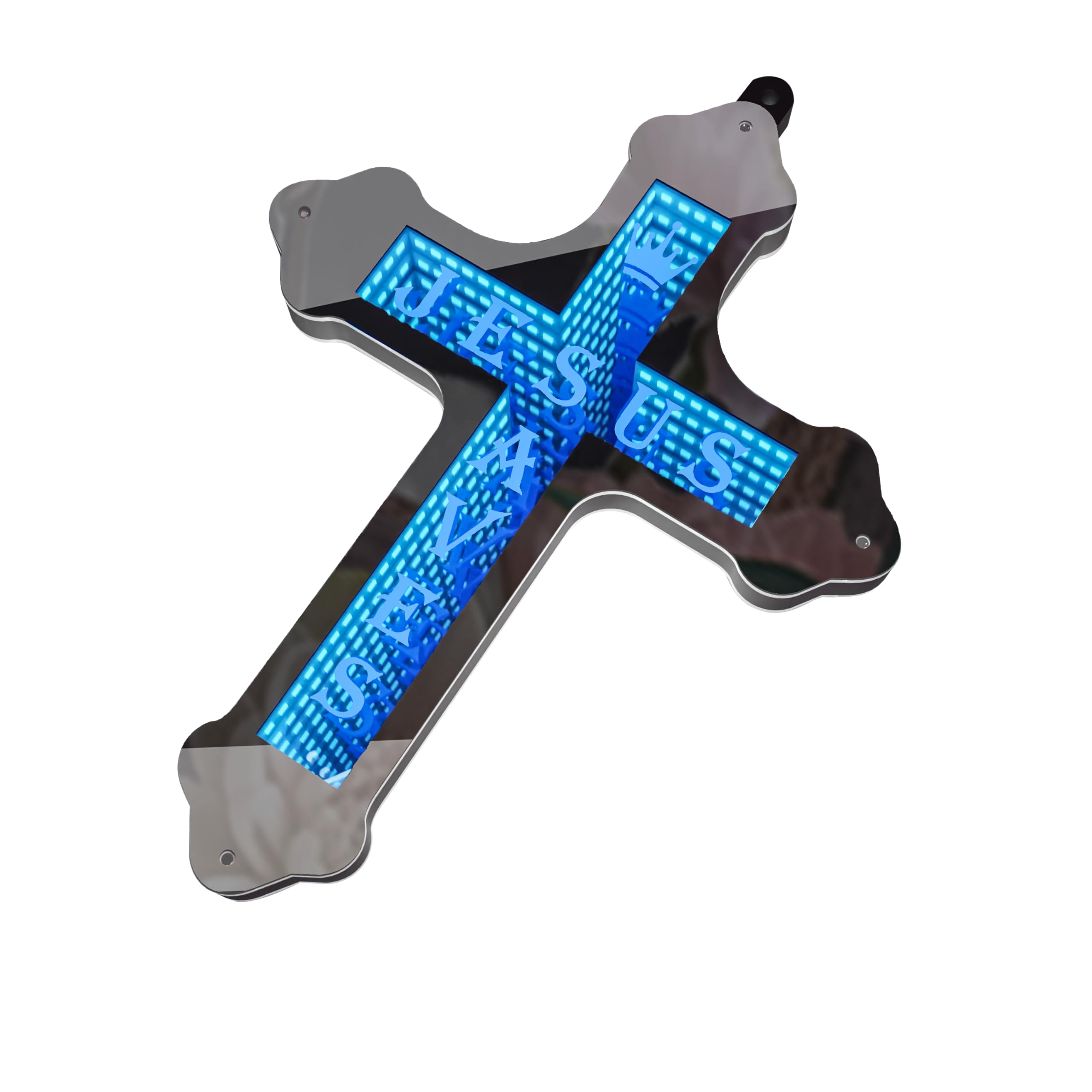 Christ's Redemption Blue LED Cross Neon Light – Inspired by Christian faith, this 3D lighted crucifix neon sign wall art is perfect for Easter, baptism, weddings, and inspirational Bible verse gifts