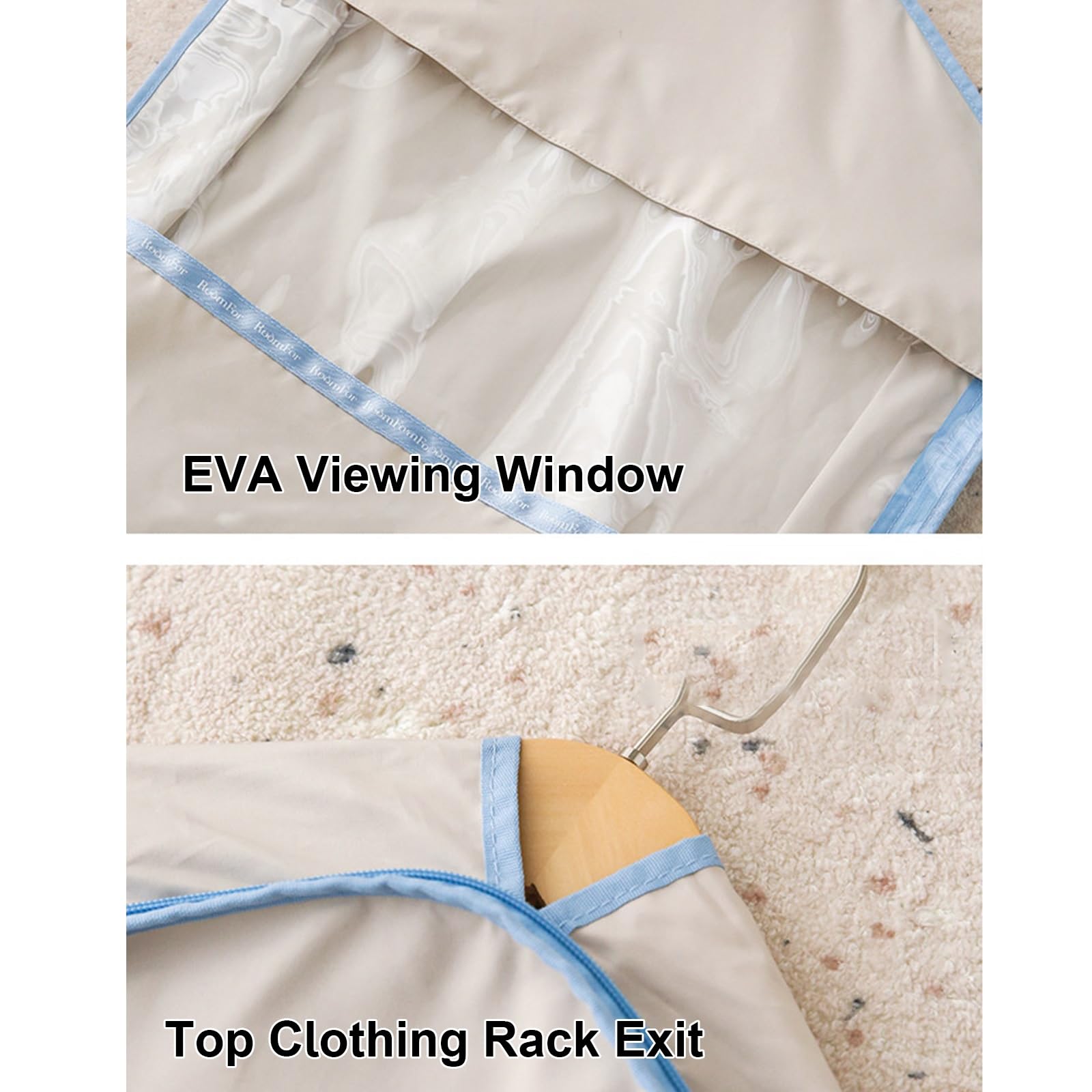 Fundas Ropa Armario Colgar, Funda Ropa Armario de Algodón Comprimibles con Ventana Transparente para Edredones y Abrigos