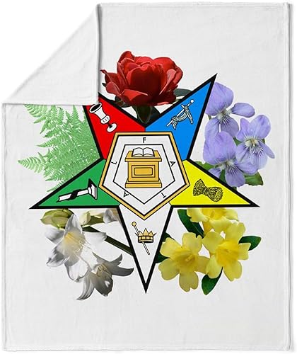 Miniatura 3 de CafePress Eastern Star - Manta con emblemas florales, manta de felpa de forro polar súper suave, 60 x 50 pulgadas