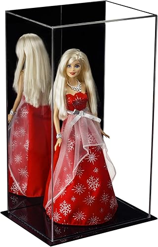 Vista 420 de Better Display Cases Versátil vitrina de acrílico transparente - Caja rectangular grande con base blanca 18" x 12" x 3" (BK09)