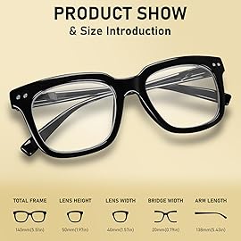 CHOFILORD 6 Pack Fashion Reading Glasses for Women Men Blue Light Blocking Oversized Square Readers with Spring Hinge (6 Pack Colorful D, 2.5, x)