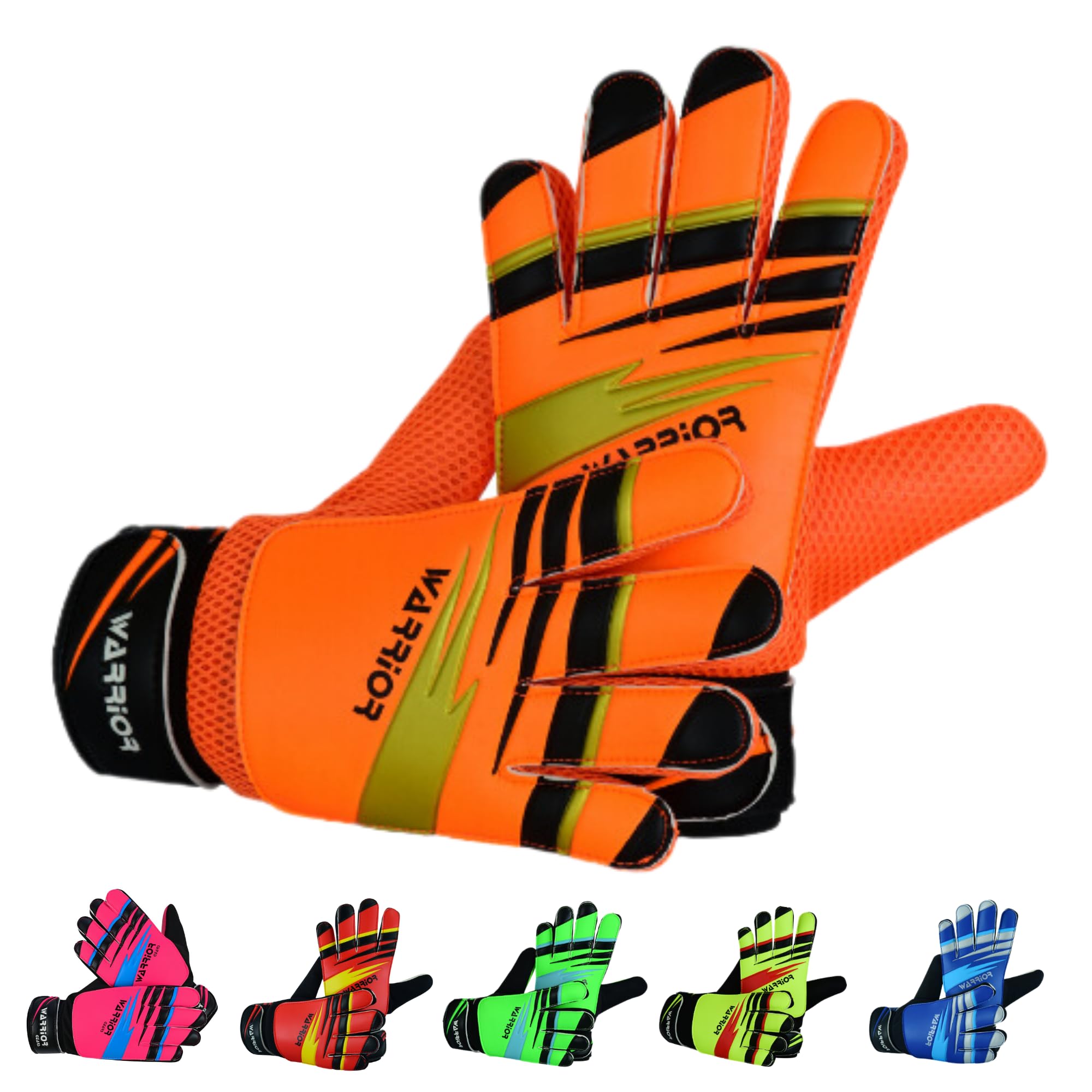 warrior gears Goalkeeper Glove Kids, Football Goal Keepers Gloves, Goalie Glove Kids with Double Wrist Protection, Junior Goalkeeper Gloves