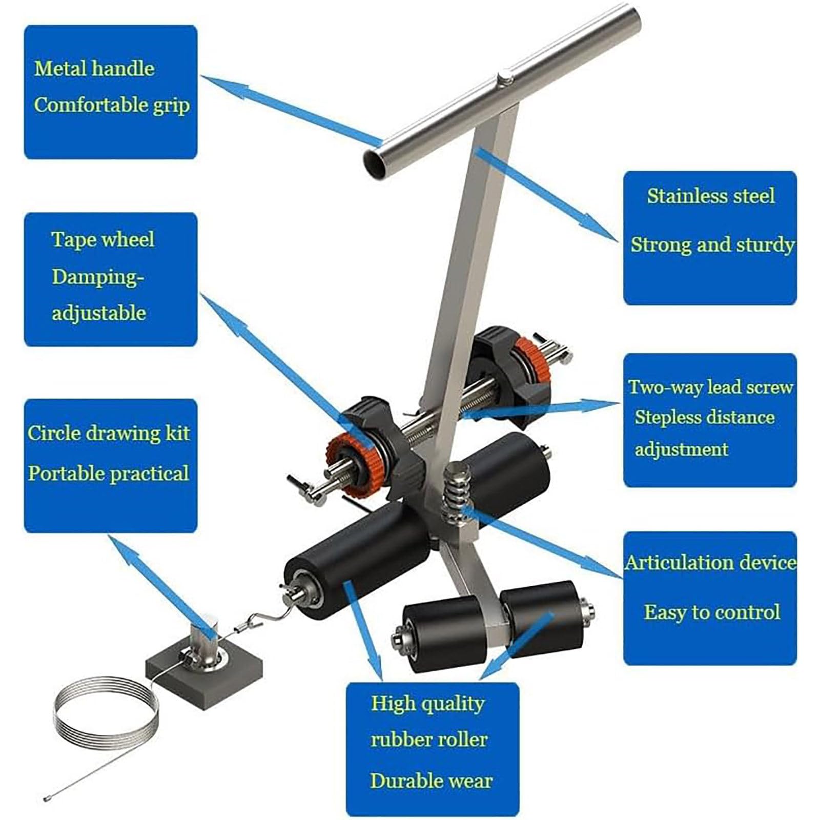 Máquina para marcar líneas, Equipo para marcar con Cinta de enmascarar, máquina para Pegar Cinta Adhesiva para canchas de Baloncesto, señalización Vial y estacionamientos.