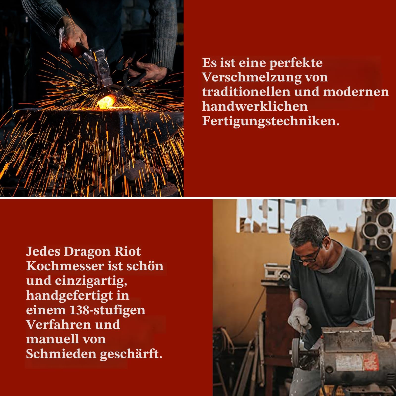 DRAGON RIOT Hackmesser Japanisch, Wikinger Messer mit Holzgriff, Fleischermesser Profi Hackbeil für Knochen, Küchenmesser scharf Metzgermesser, Full Tang Outdoor Messer Fleischerbeil fur Küche Grill