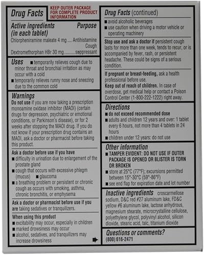 Miniatura 2 de Major Cough  Cold HBP Antihistamine Suppressant Tablets for People with High Blood Pressure 16-Count Boxes 6 Pack