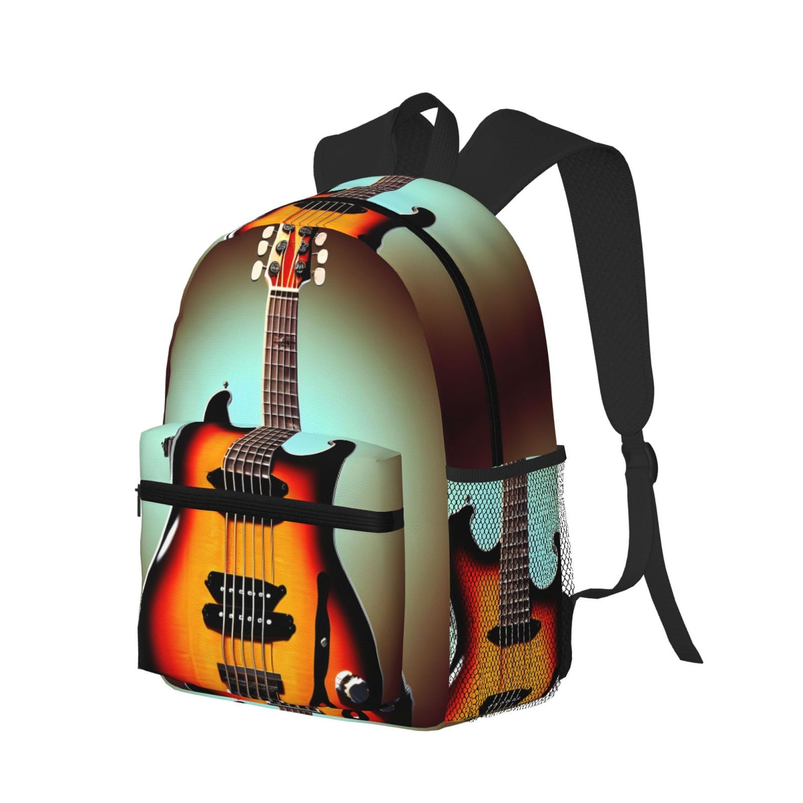 DRTGEDS Guitar Bass Music Musical Instrument Backpacks Lightweight Bookbag With 1 Main Compartment, Front Utility Pocket With Built