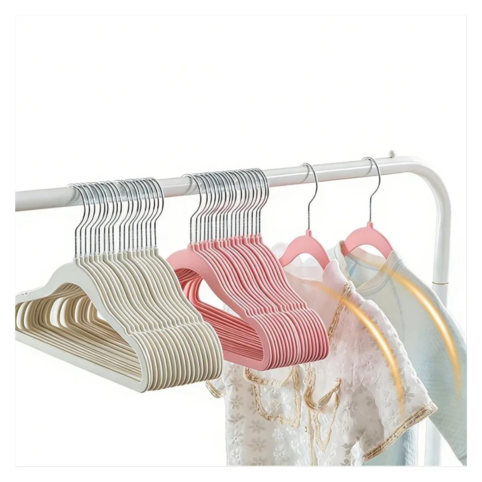 Samt Kleiderbügel rutschfeste Samt-Kleiderbügel, 10 Stück, Filz-Kleiderständer for Rock, Kleid, Schrank, Kleiderschrank, Aufbewahrungsregal(Type 8-10PCS)