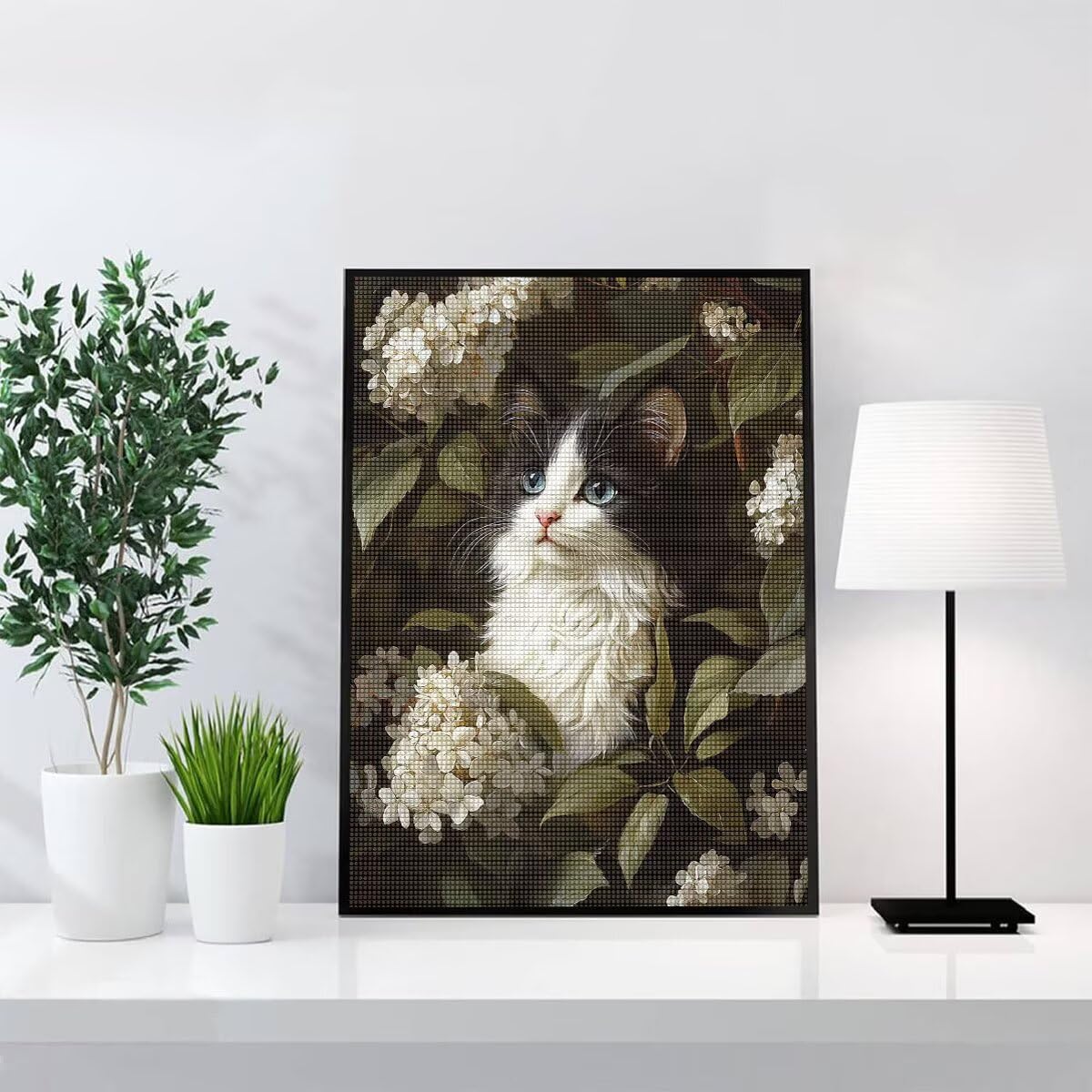 Diamond Painting Kit Completo, Diamond Painting Gatto, 5D Quadrato Pittura Diamante Kit Manualidades Adultos DIY Diamantini Crystal Art Disegni Ricamo Punto Croce Artigianale, 60x90cm Animale j0-624