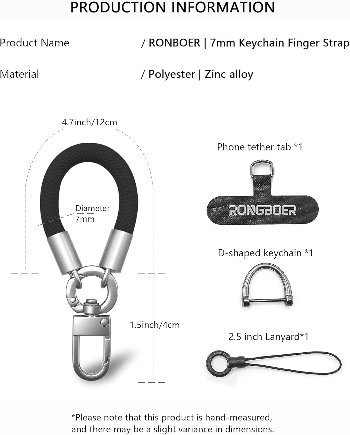 Short Finger Phone Lanyard,4" Mini Keychain with Snap Hook,Anti-Loss Strap for Car Key Fob,Keys,AirPods Case,Wallet - Image 5