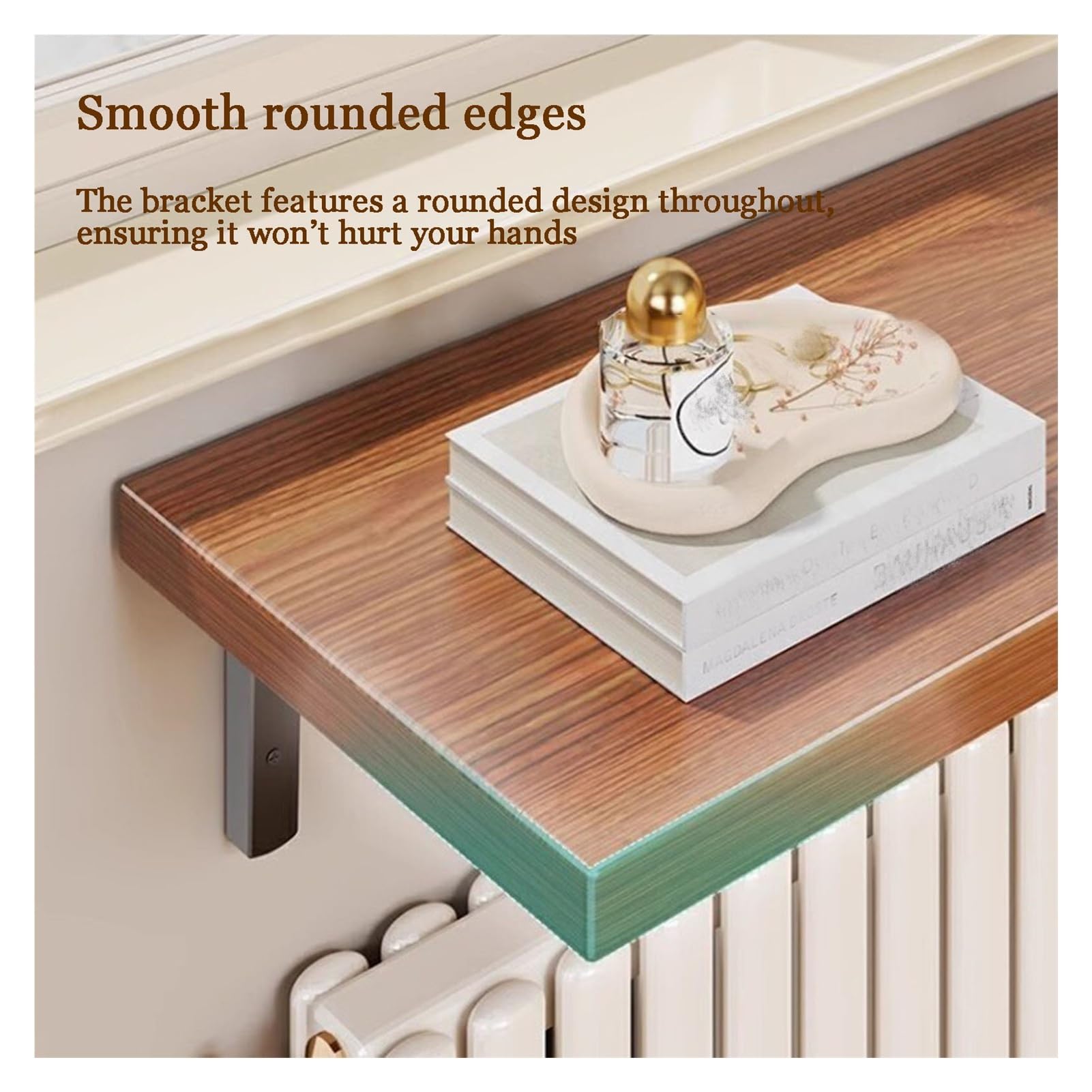 Mensola Regolabile per Termosifone, Mensola Decorativa da Parete Organizer Multifunzionale per Termosifone per Riporre Oggetti Vari in Soggiorno (19.6in/50cm)