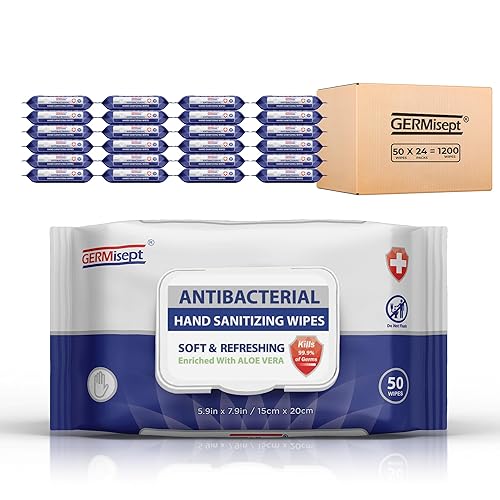 Germisept Toallitas desinfectantes antibacterianas para manos a granel (50 unidades x 24 paquetes 1200 toallitas))
