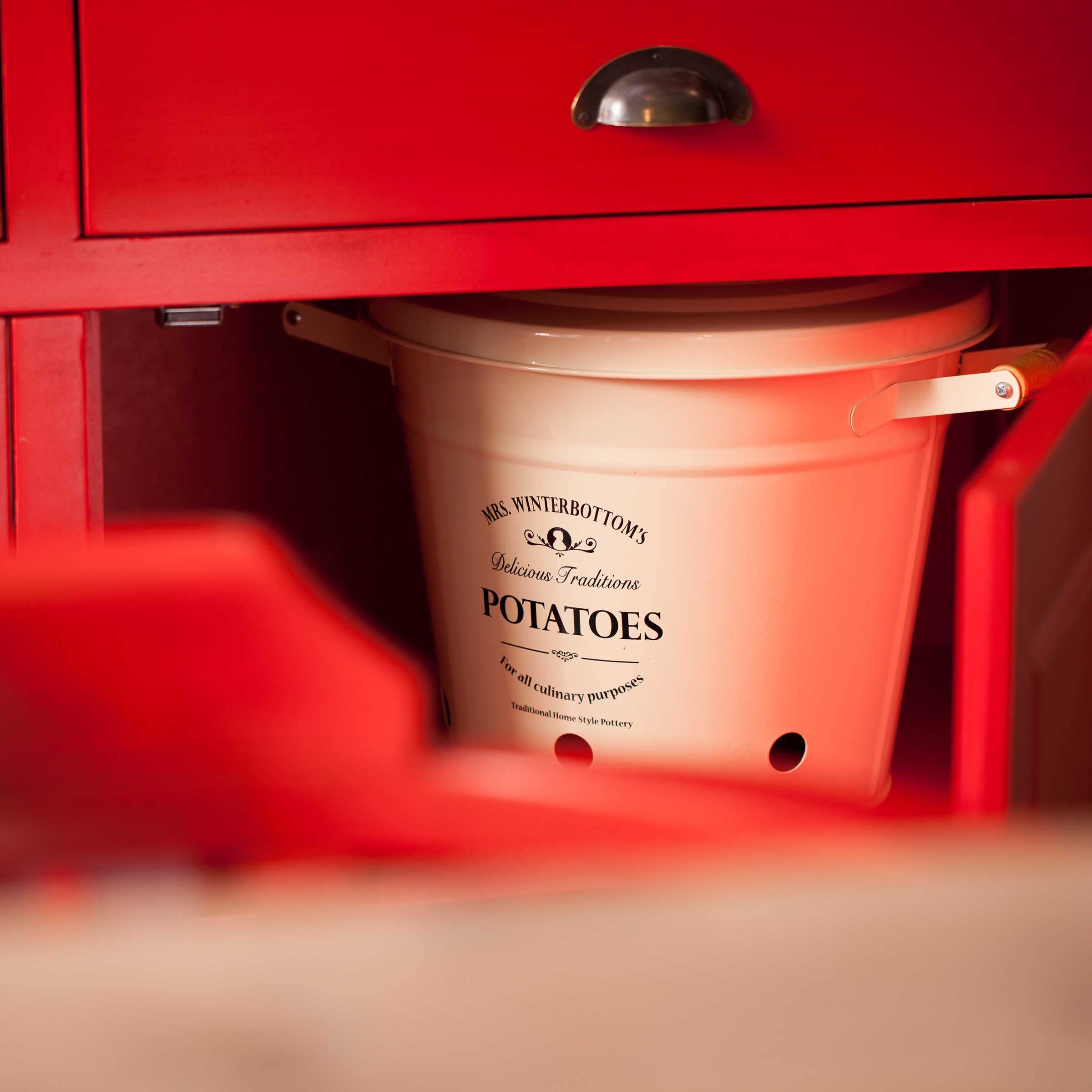 Butlers Zinc potato pail in English design, cream, Mrs