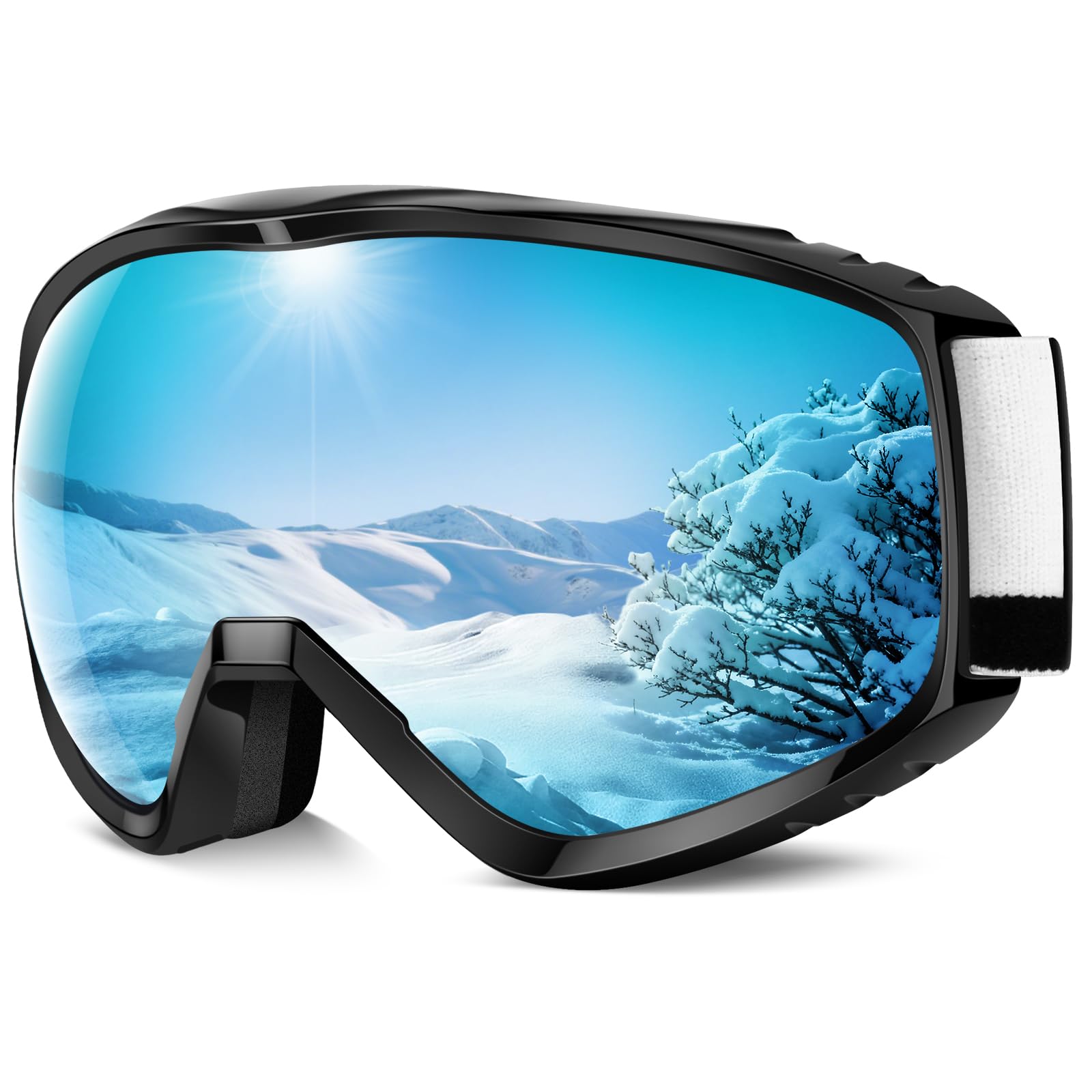 Findway Ski Goggles For Women Men Youth Teen, Snowboarding Goggles Over Glasses Compatible Helmet, Anti-fog UV Protection, Anti-glare Skiing Goggle Pink For Skiing Snowboarding — image 1
