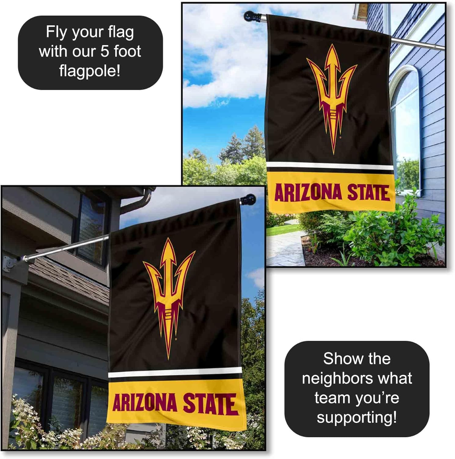 Arizona State Sun Devils Wordmark Logo House Flag Banner - Image 3