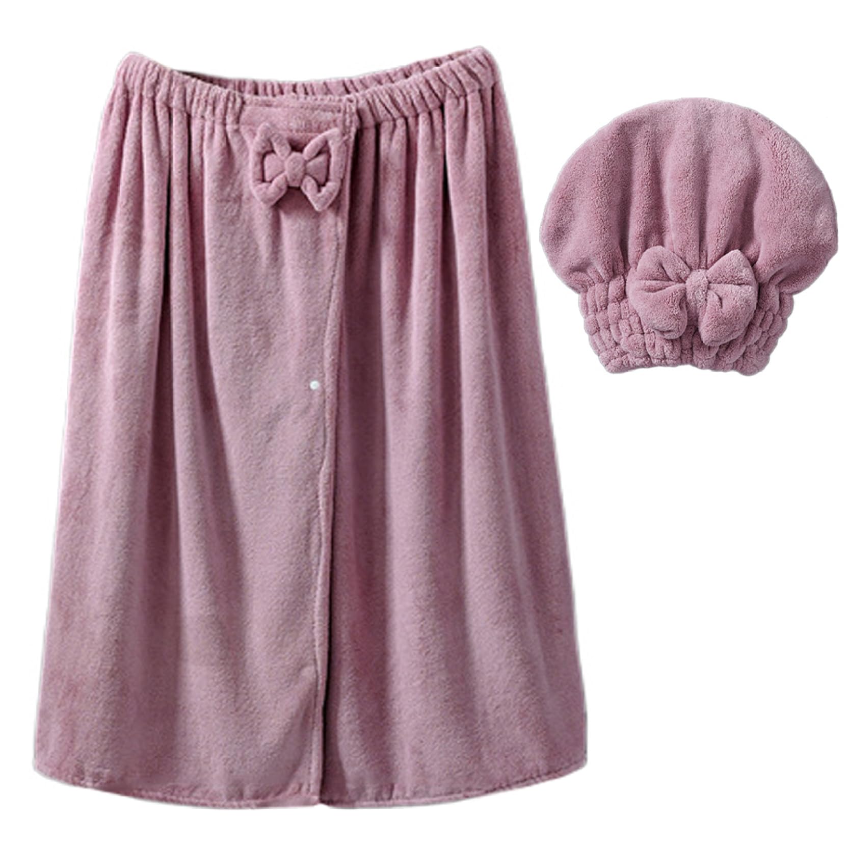 Perodlly Bath Wraps for Women After Shower, Adjustable Wrap Around Towels for Women with Hair Towel, Water-Absorbent Comfortable Bathrobe.