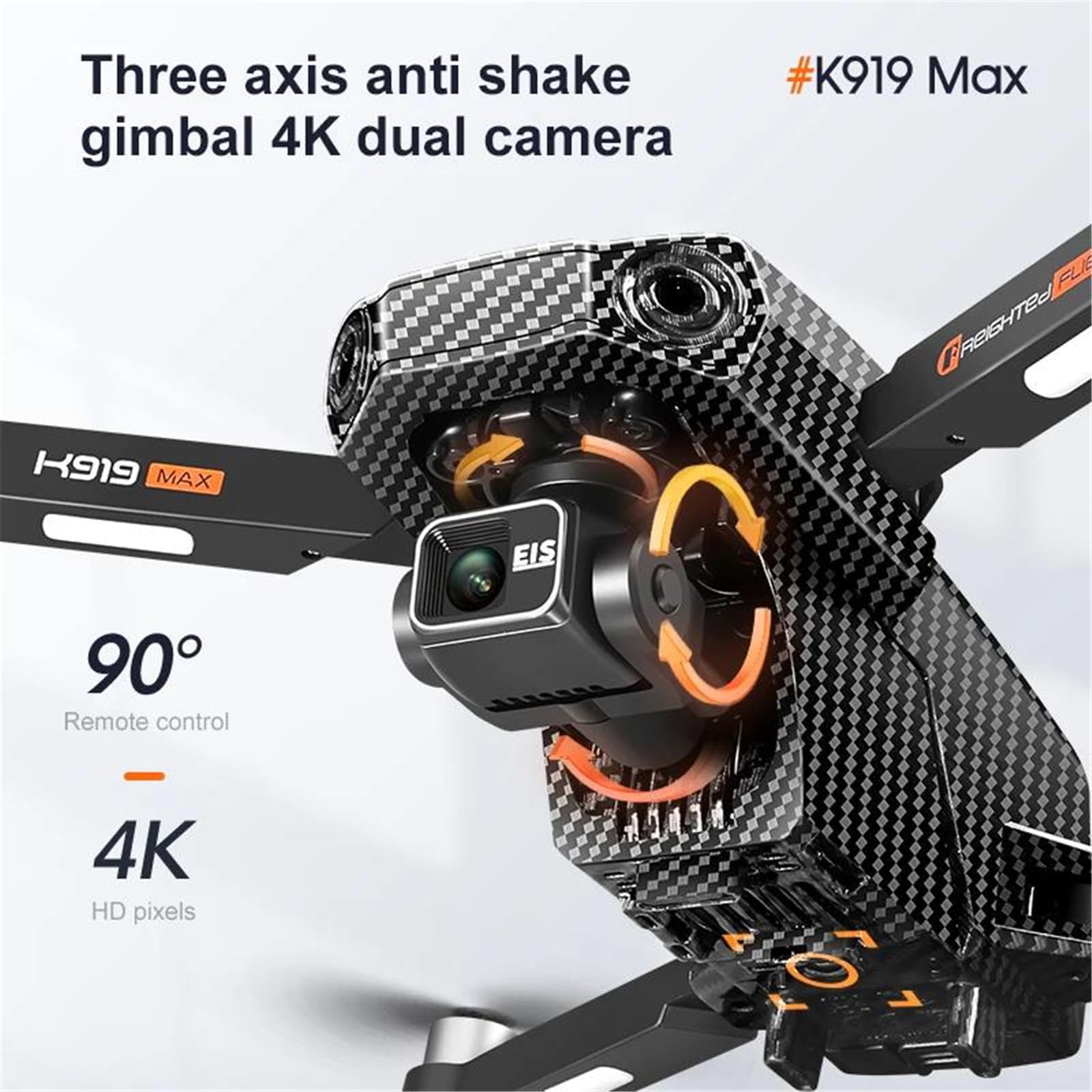 Single battery,Laser OAS,dron k919 max gps 5g profesjonalny 8k hd z 3-osiowym gimbalem, sterowaniem kamerą eis i ekranem, bezszczotkowy dron fpv z funkcją omijania przeszkód