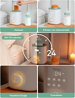 Momcozy Nutri babaüveg melegítő 9 az 1-ben pontos hőmérséklet-szabályozással éjszakai fénnyel gyors melegítéshez fehér menta színben 7