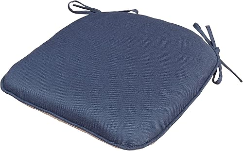Miniatura 2 de Cojín para silla antideslizante para exteriores, cojines de asiento para silla de comedor en forma de U con lazos, 14 x 14 pulgadas, juego de 2
