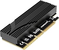 Vista 1 de SABRENT M.2 NVMe SSD a PCIe x16 AIC sin herramientas con disipador de calor de aluminio, adaptador PCIe compatible con Gen5, compatible