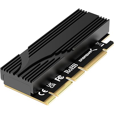 SABRENT M.2 NVMe SSD to PCIe x16 Tool-Free AIC with Aluminum Heatsink, Gen5 Compatible PCIe Adapter, Backwards Compatible