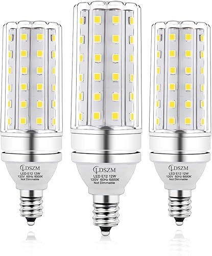 Miniatura 10 de Bombillas LED E12, 12 W LED Bombilla de candelabro equivalente a 100 W, 1200 lm, Base decorativa de candelabro E12 no regulable LED, Candelabro de