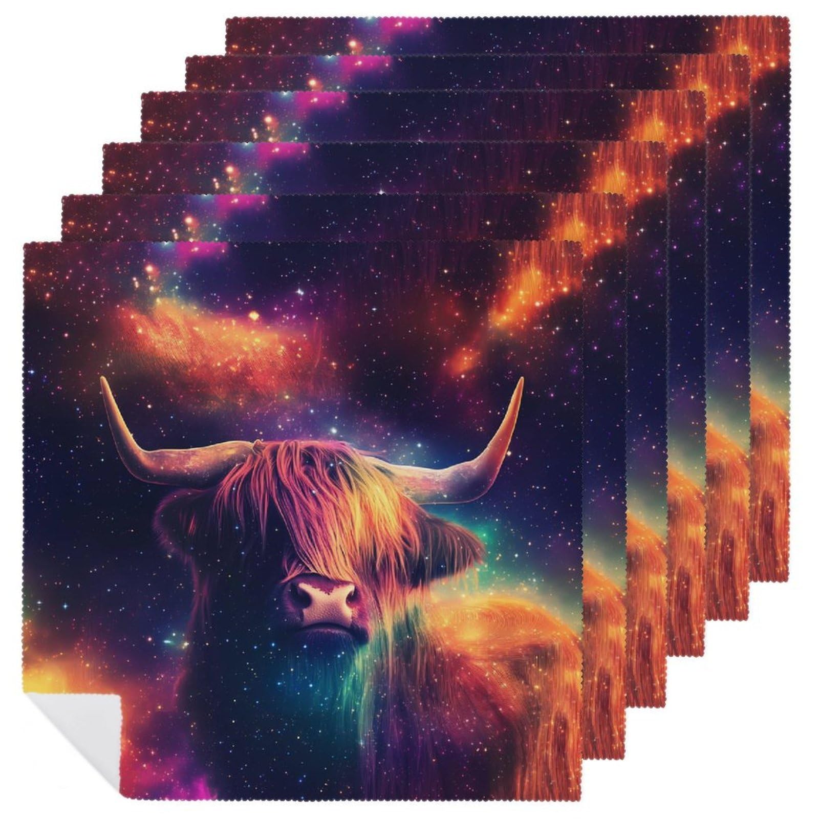 Servilletas de tela suaves con estampado de alta calidad de vaca de las Tierras Altas en G
