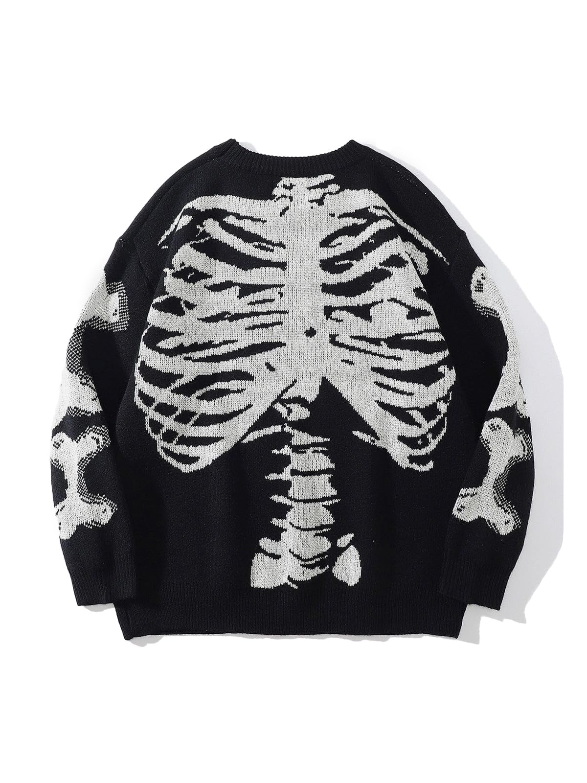 Aelfric Eden Halloween Pullover Herren Oversize Strickpullover Winter Damen Warmer Y2K Vintage Knit Sweater Rundhals Feinstrick Jumper Pullover mit Aufdruck