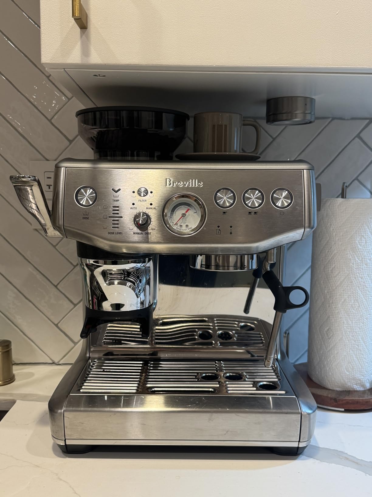 Breville Barista Express Impress Espresso Machine BES876BSS, Brushed Stainless Steel photo review