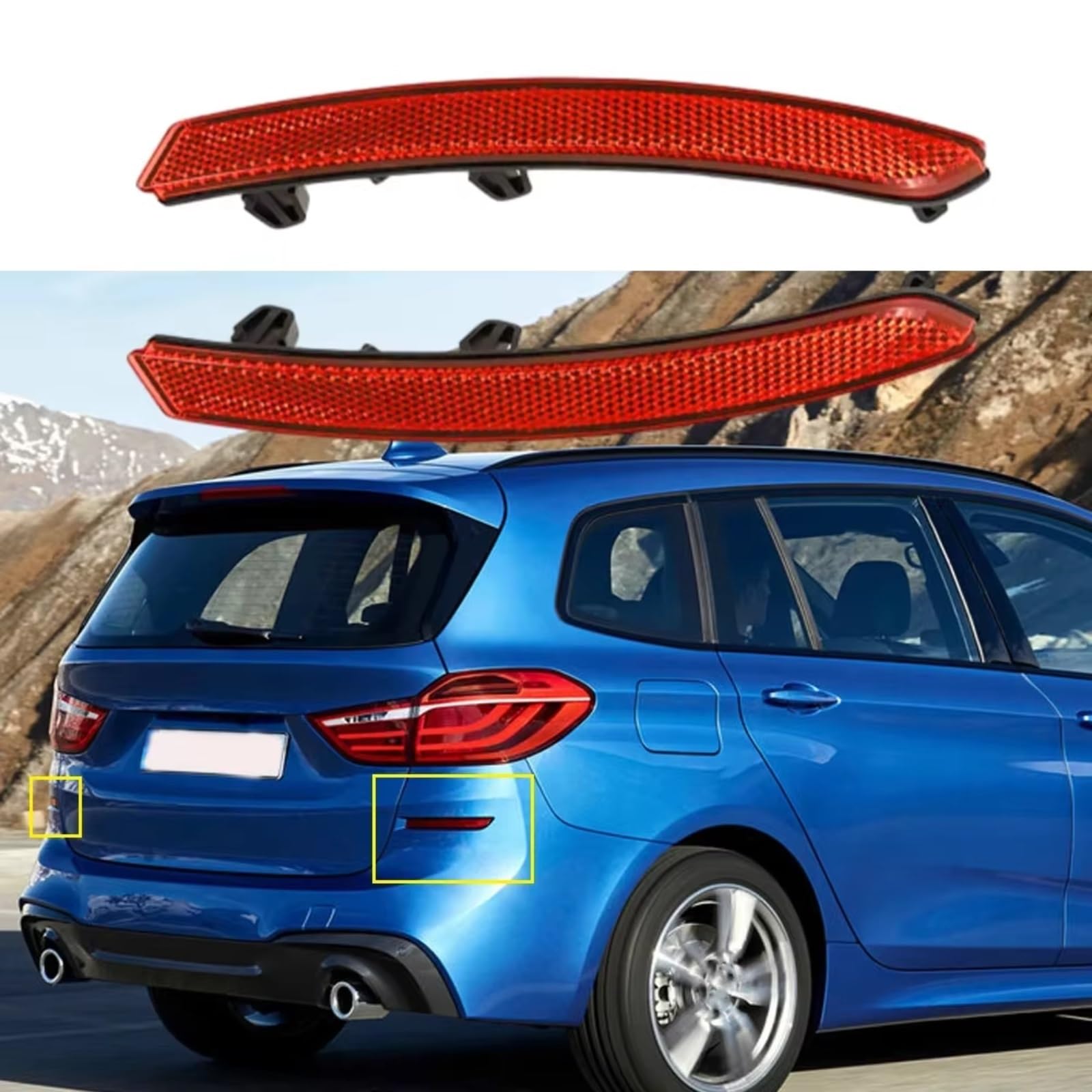 Catadiottro Posteriore Compatibile Con BMW Per Tourer F45 F46 2013-2019 Paraurti Posteriore Auto Riflettore Lampada Arresto Indicatori Direzione Spia Kit Parti 63147850601