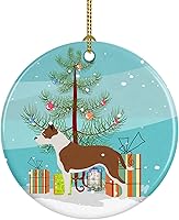 Vista 21 de Caroline's Treasures Adorno de cerámica con cola de perro pastor inglés antiguo para colgar en el árbol de Navidad, para el hogar, Navidad, fiestas