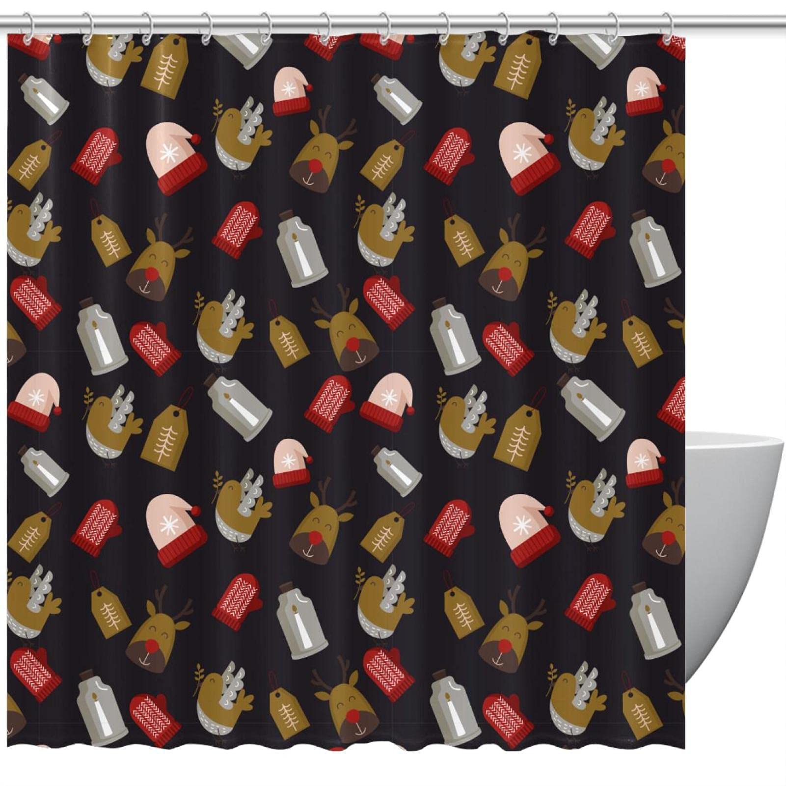 Rideau de douche Raindeer 183x183 cm pour une salle de bain moderne
