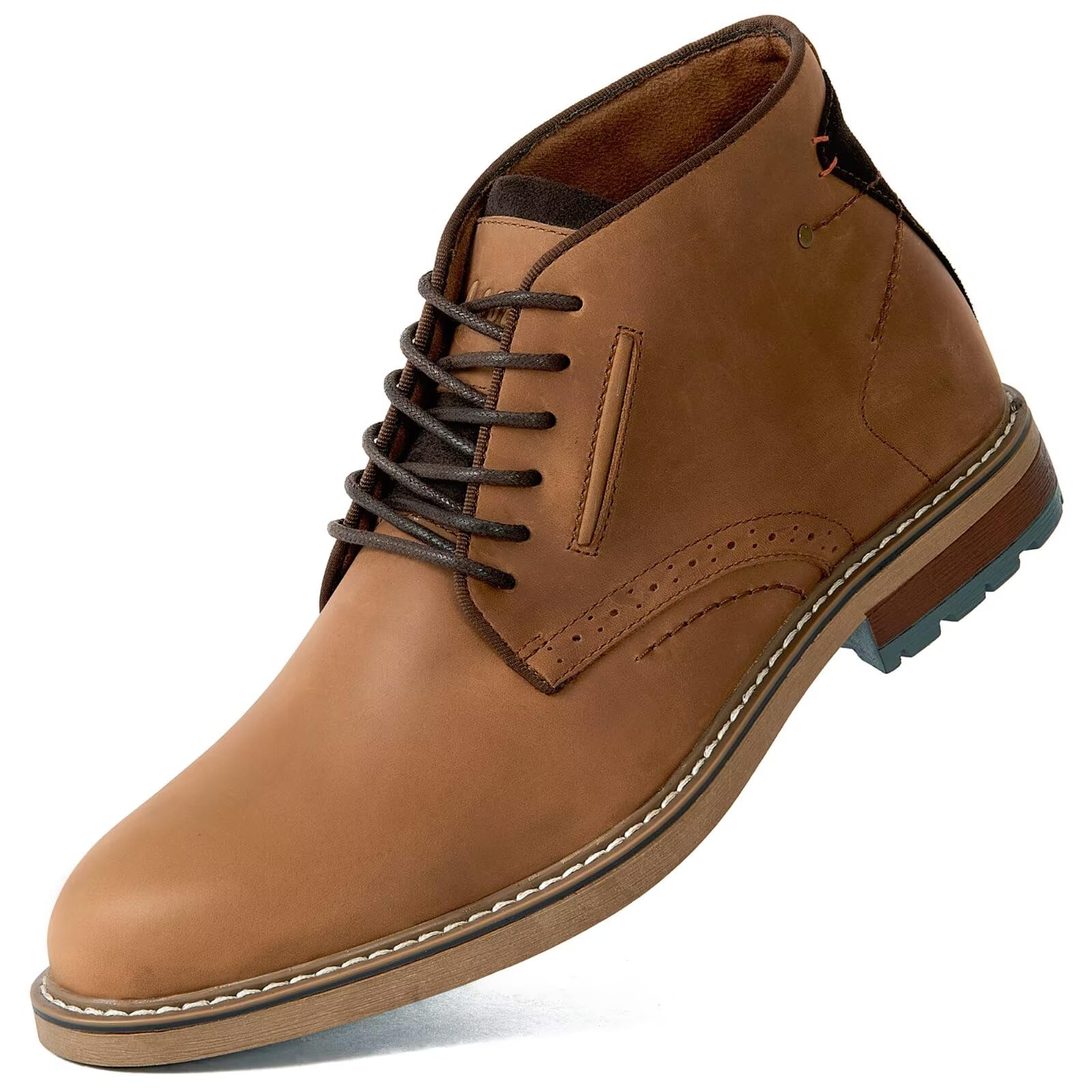 Chukka Boots for men, Grainy Leather Lace-up Ankle Boot Fashion and Comfort Casual Oxfords