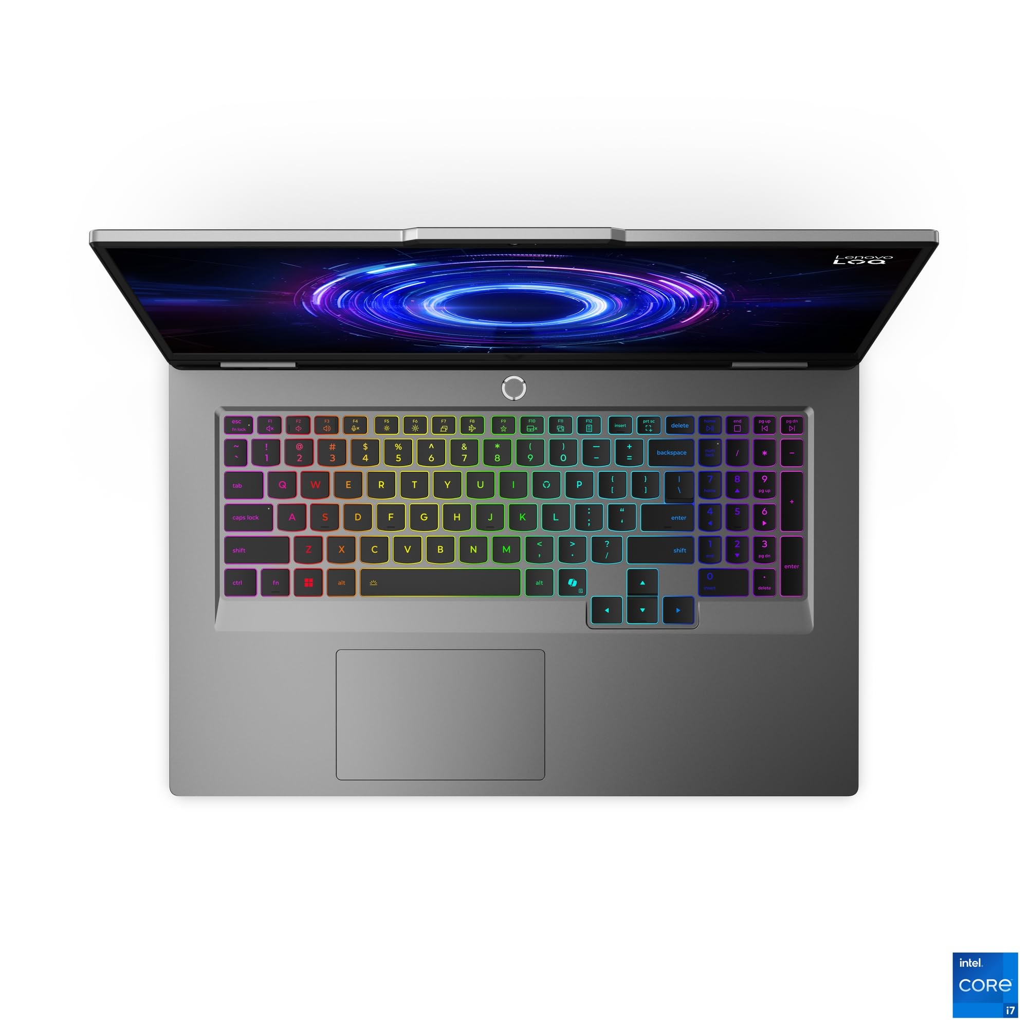 Lenovo LOQ Gaming AI Laptop | 17.3" Full HD 165Hz | NVIDIA GeForce RTX 5070 | Intel Core i7-14700HX | 16GB RAM | 512GB SSD | Ohne Windows | QWERTZ | 24-Zonen-RGB-Tastatur | Grau | 3 Monate Game Pass