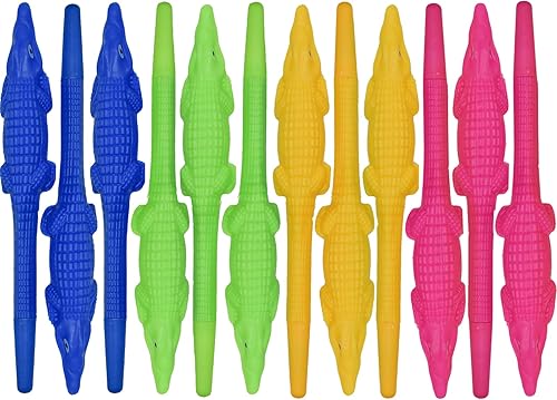 Miniatura 7 de Maydahui 30 bolígrafos de cocodrilo, bolígrafos de gel de cocodrilo, novedosos y divertidos bolígrafos de escritura de cocodrilo, tinta negra para
