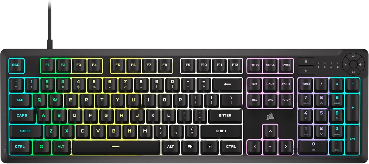 Corsair K55 CORE RGB Membrane Wired Gaming Keyboard – Quiet