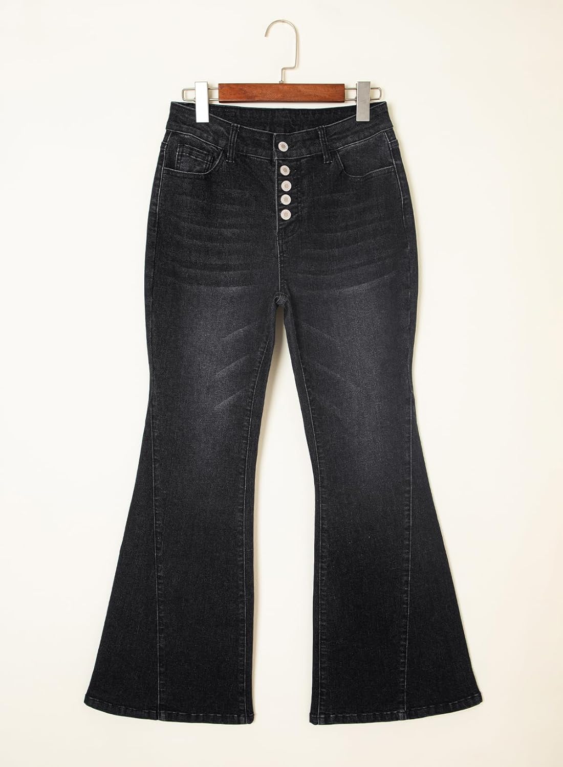 Sidefeel Flare Jeans for Women High Waisted Stretchy Bell Bottoms Wide Leg Side Seam Denim Pants - Image 4