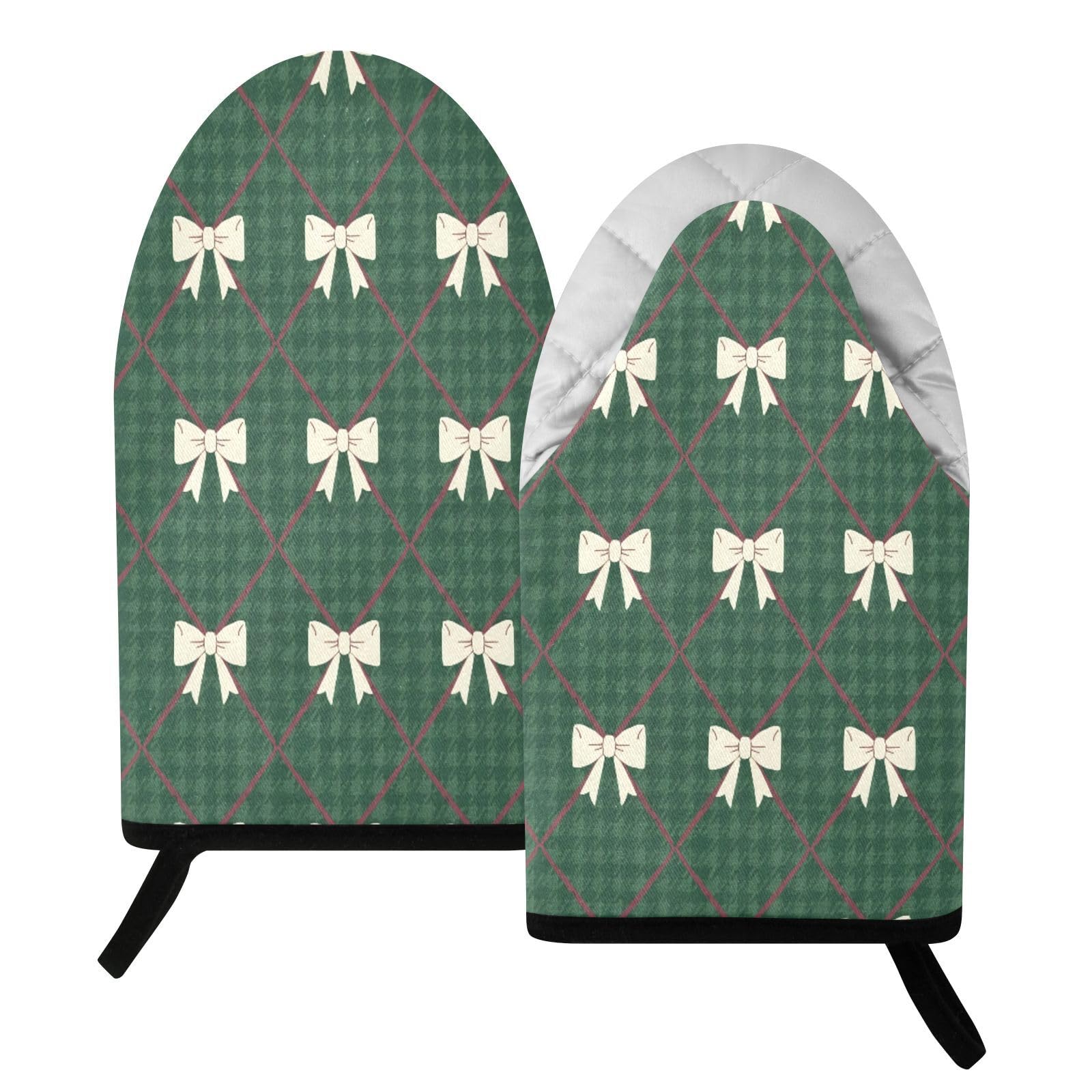 BURSTDDY Bows Oven Mitt,Heat Resistant Kitchen Mitts for Cooking