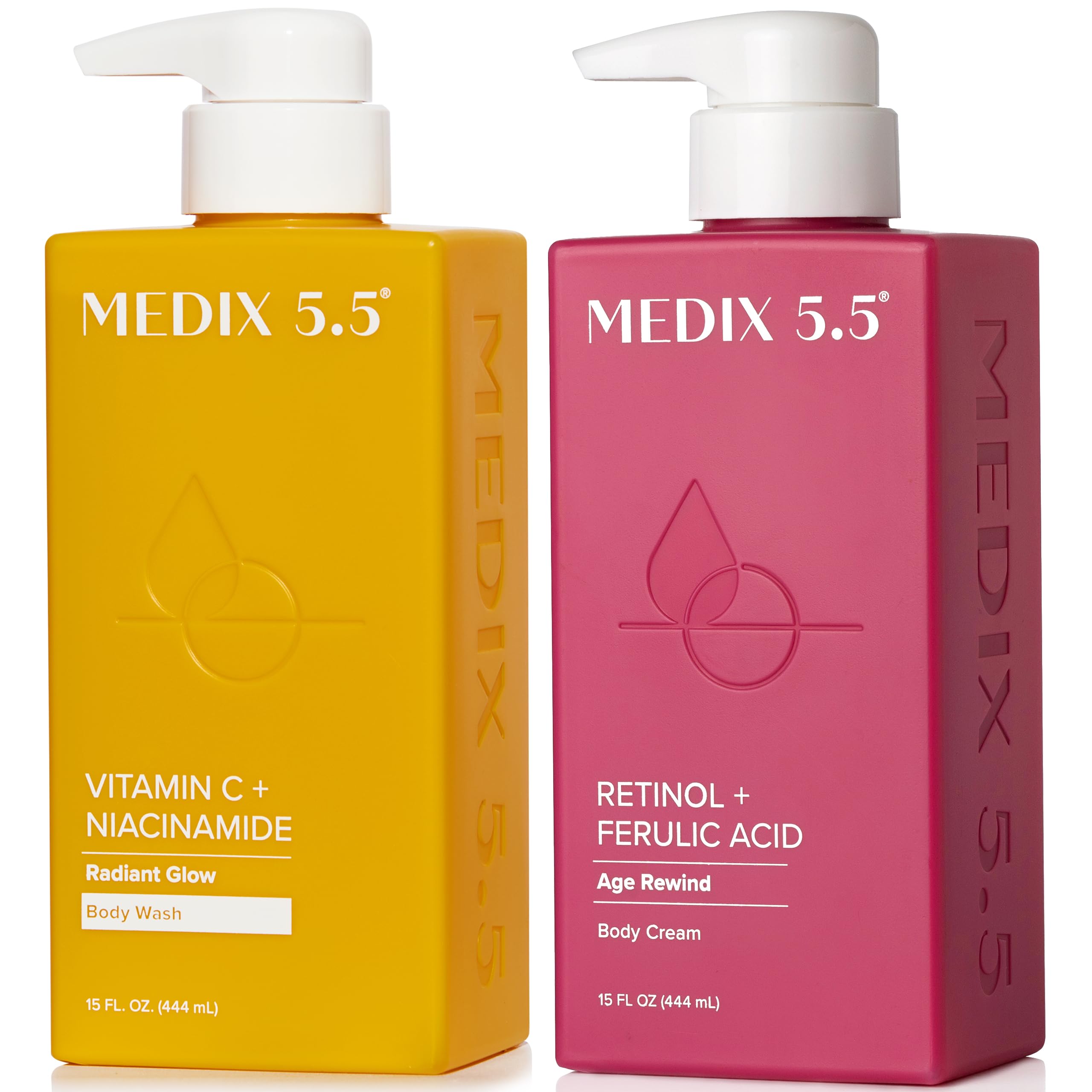 MEDIX Vitamin C Body Wash and Retinol Body Lotion Set