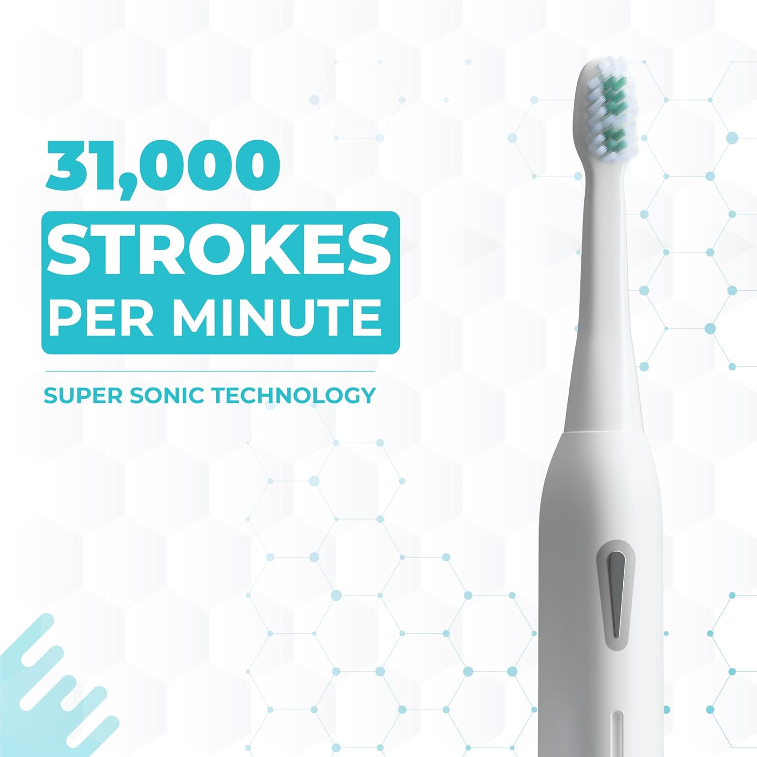 Hammer Ultra Flow Electric Toothbrush and 3 Replaceable Brush Heads for Men and Women, 6 Brushing Modes, Rechargeable Battery, Waterproof, Super-Soft Bristles, Electric Toothbrush (White) 5 71PePitEgLL. SL1500