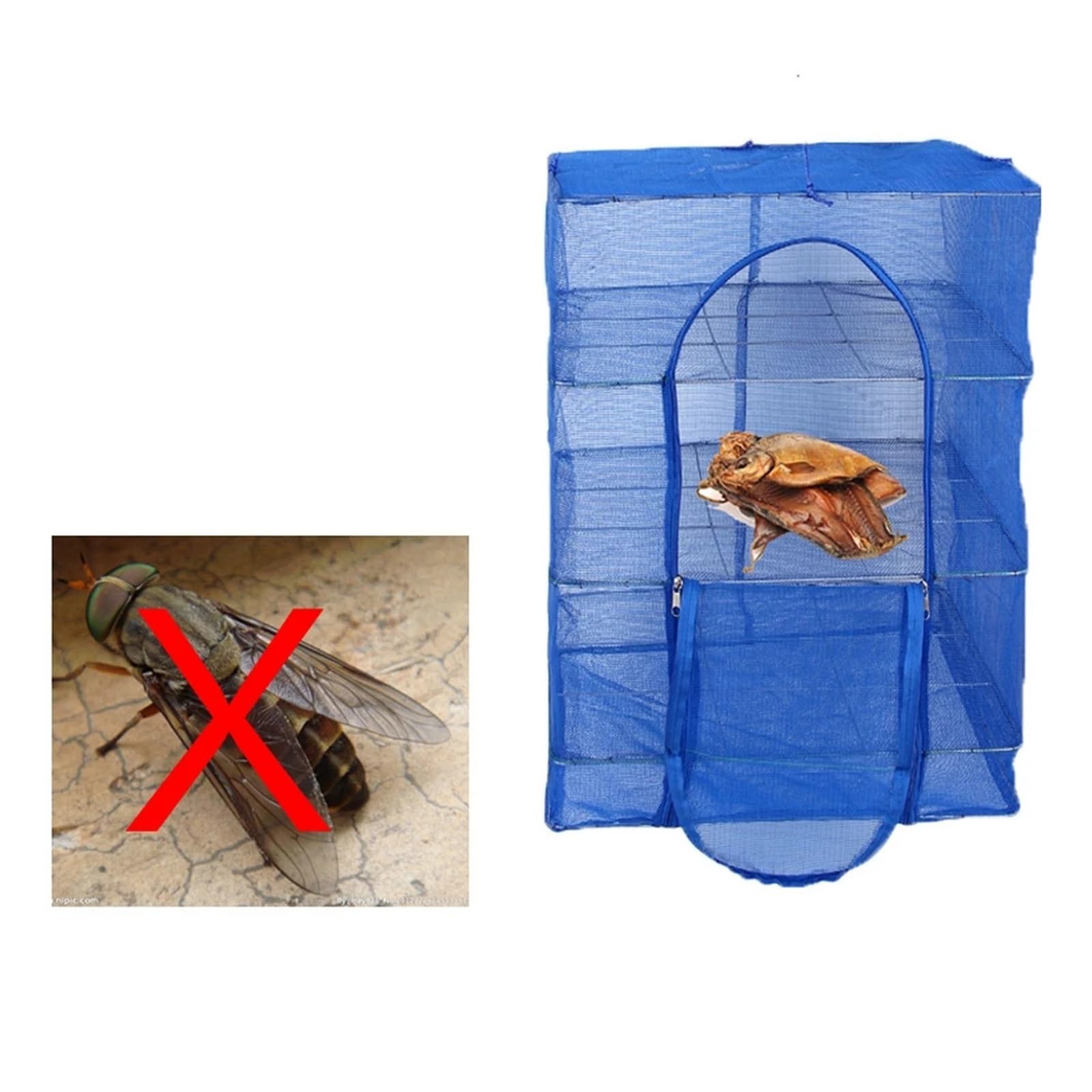 Rete essiccazione, griglia per pesce, verdura, frutta, carne, gabbia anti-mosca, ideale per uso domestico e all'aperto Rete per Essiccazione(35X35X35cm)