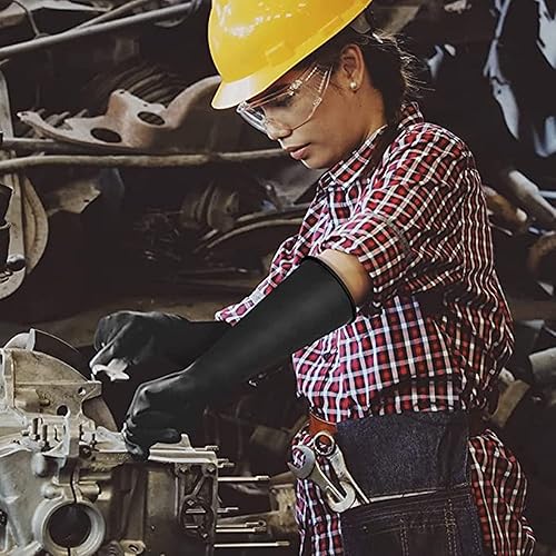 Miniatura 7 de Guantes de Látex XL de 14" Resistentes a Químicos - Guantes de Goma Largos Reutilizables de Trabajo Pesado para Lavar Platos para Hombres -